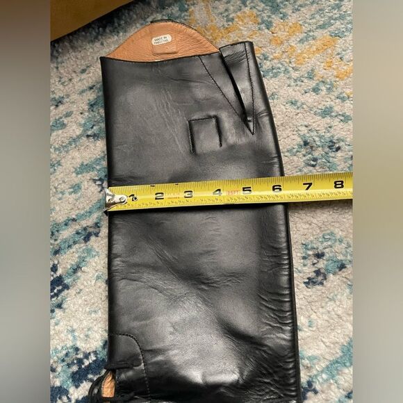 Equestrian Tall Leather Authentic Riding Boots Black 8 - Picture 11 of 12